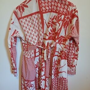 Maeve Red and White Midi Dress